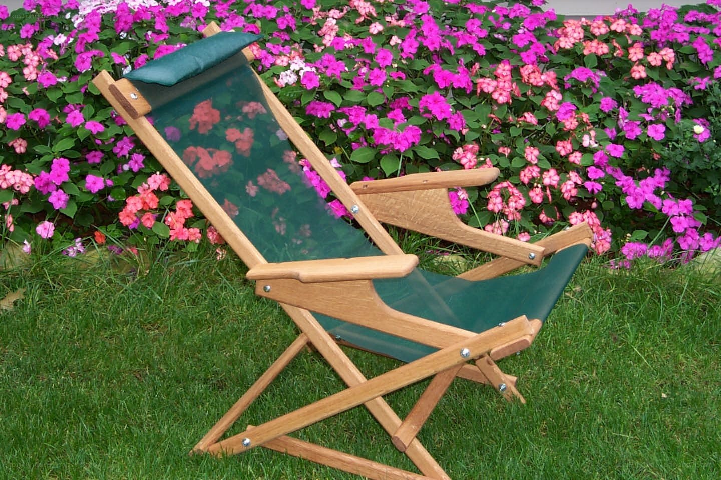 Garden chair with flowers