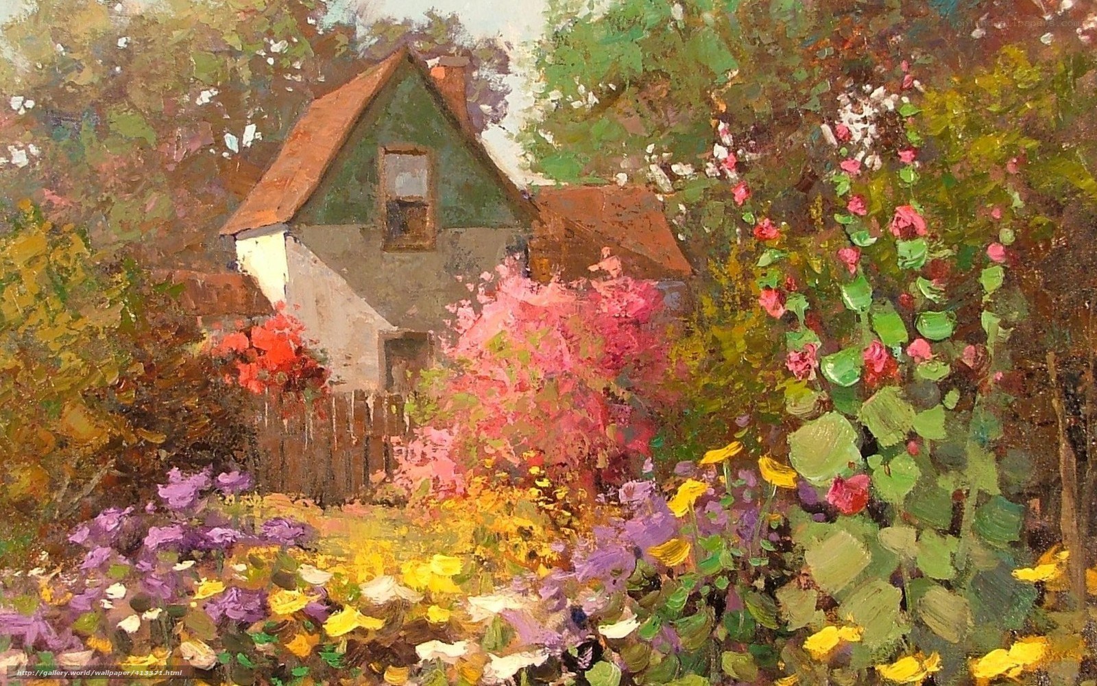 Garden Cottage Painting