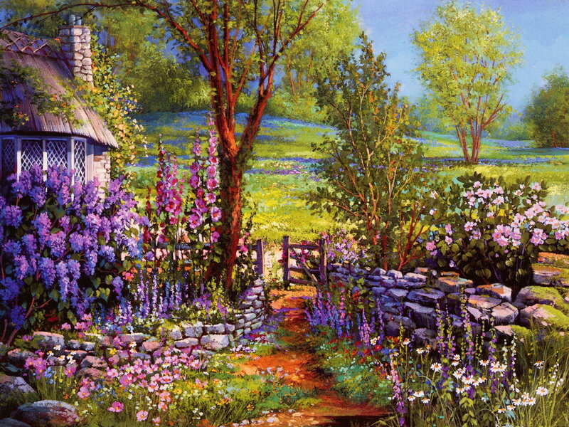 Garden Cottage Scene