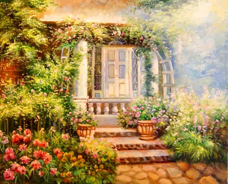 Garden Entrance with Flowers