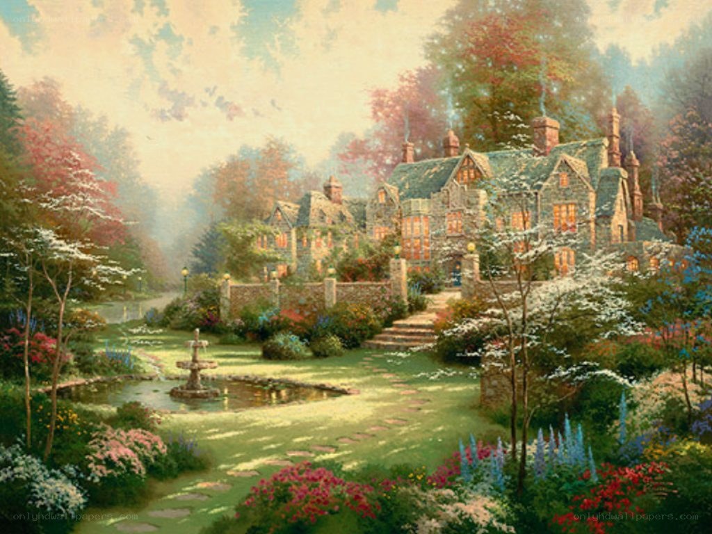 Garden estate with stone house