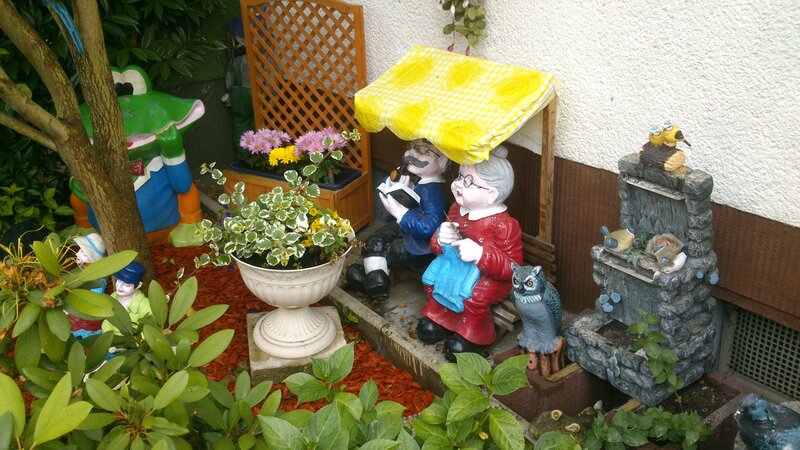 Garden Figurines in Yard