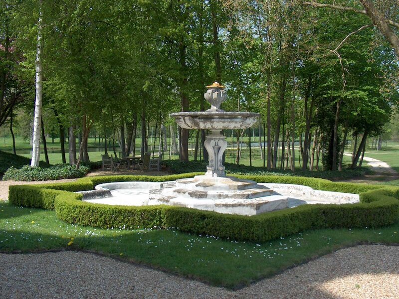 Garden fountain in a park