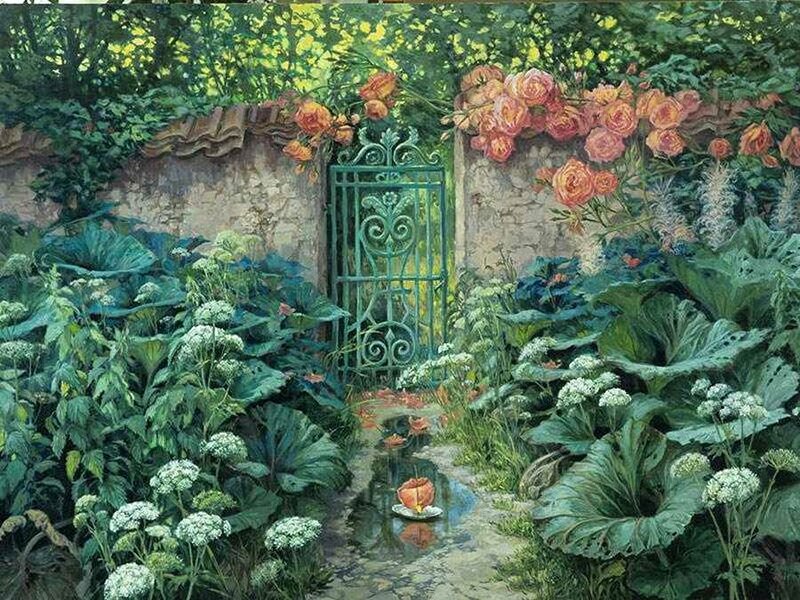 Garden Gate with Roses
