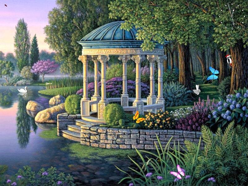 Garden Gazebo at Dusk