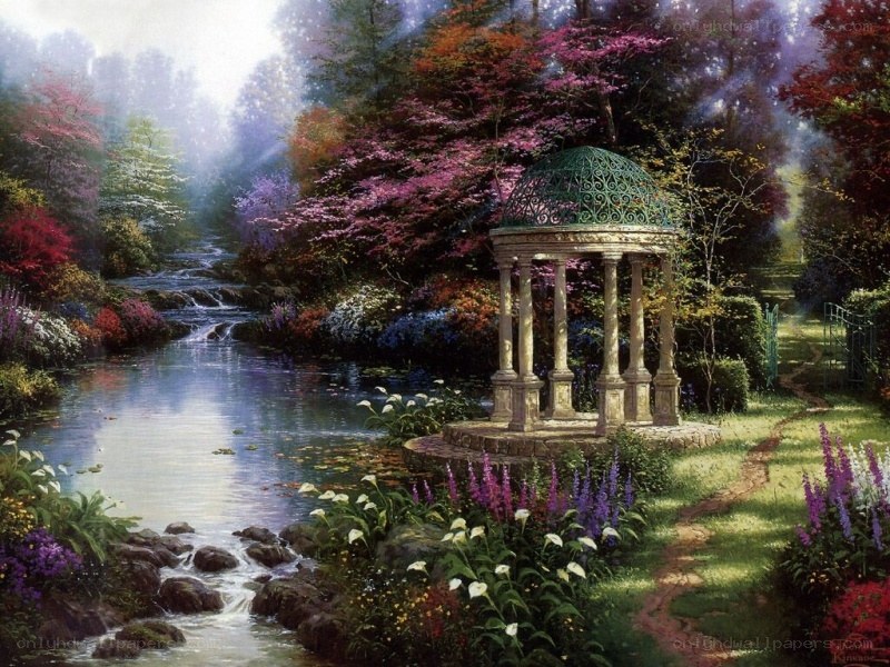 Garden Gazebo by a Stream