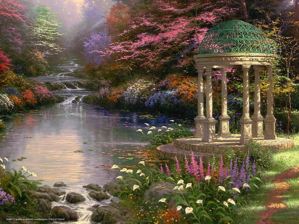 Garden Gazebo by a Stream