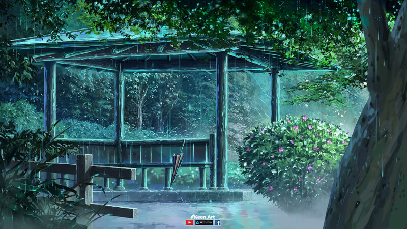 Garden Gazebo in Rain