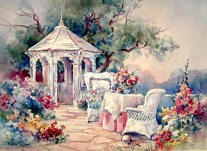 Garden Gazebo with Flowers