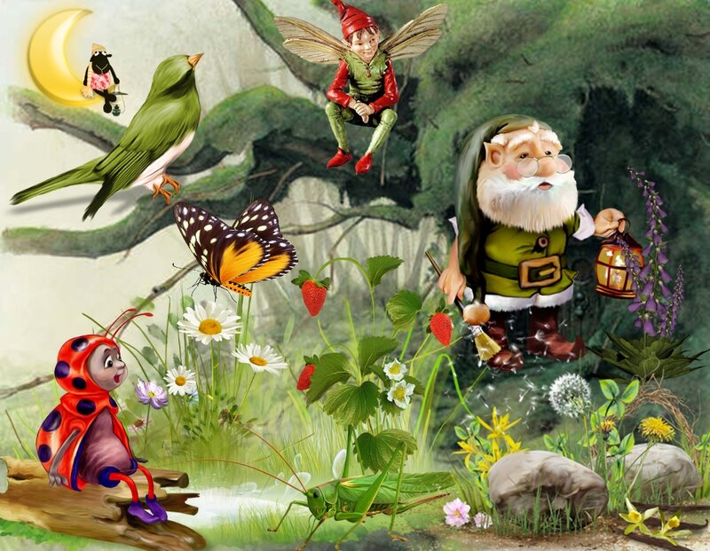 Garden Gnome with Fairies