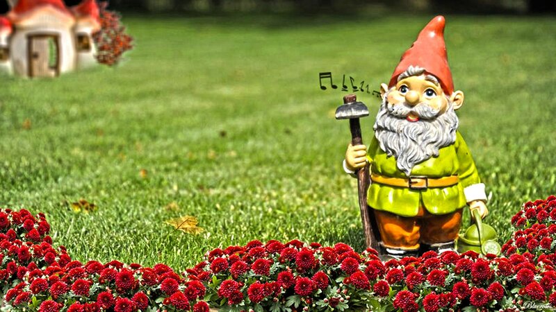 Garden Gnome with Hammer