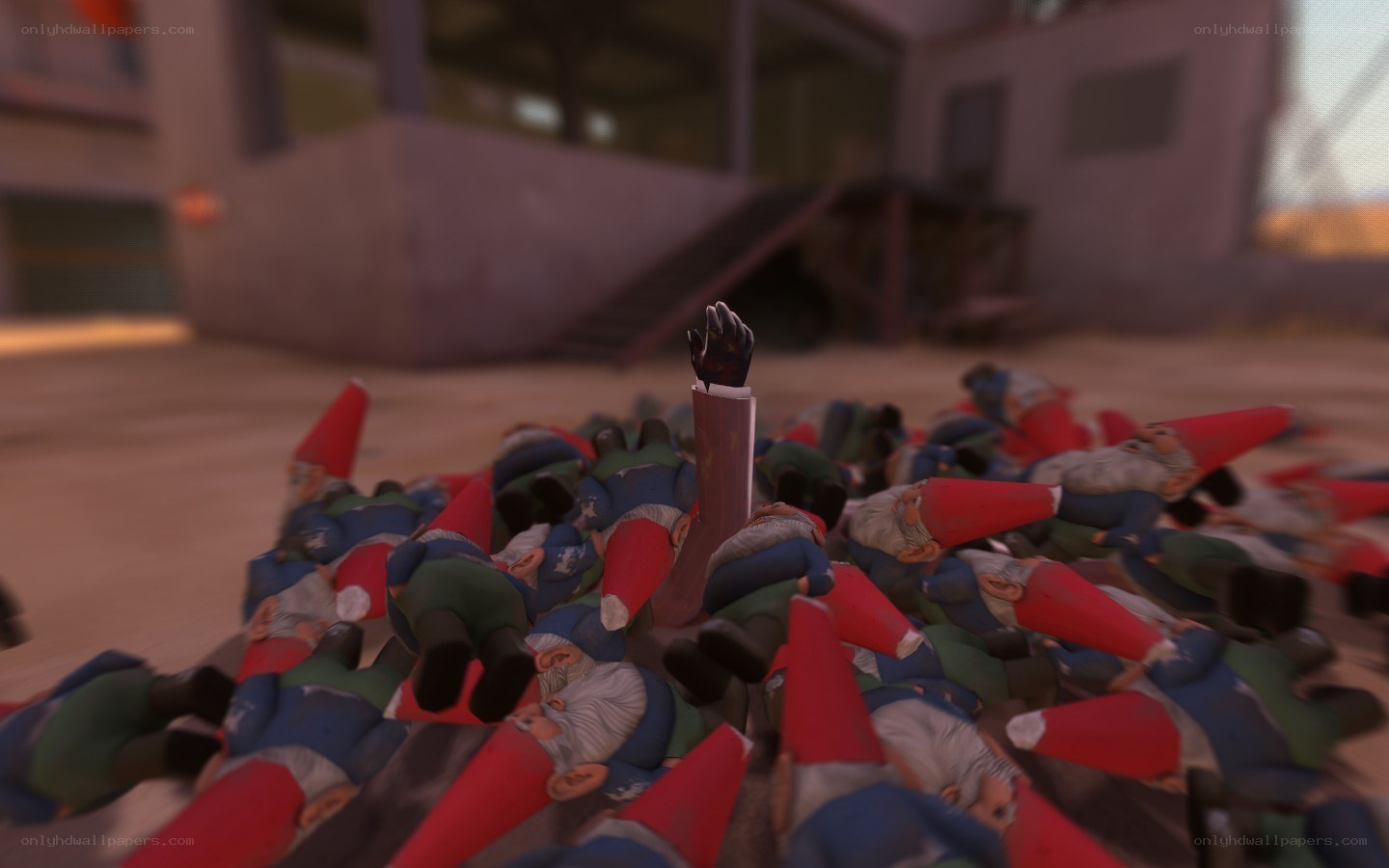 Garden gnomes with severed hand