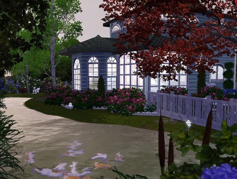 Garden house with koi pond