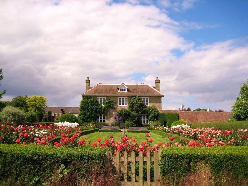 Garden house with roses
