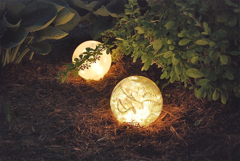 Garden lights at night