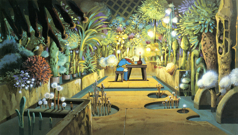Garden of glowing plants