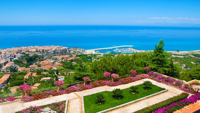 Garden Overlooking Coastal Town