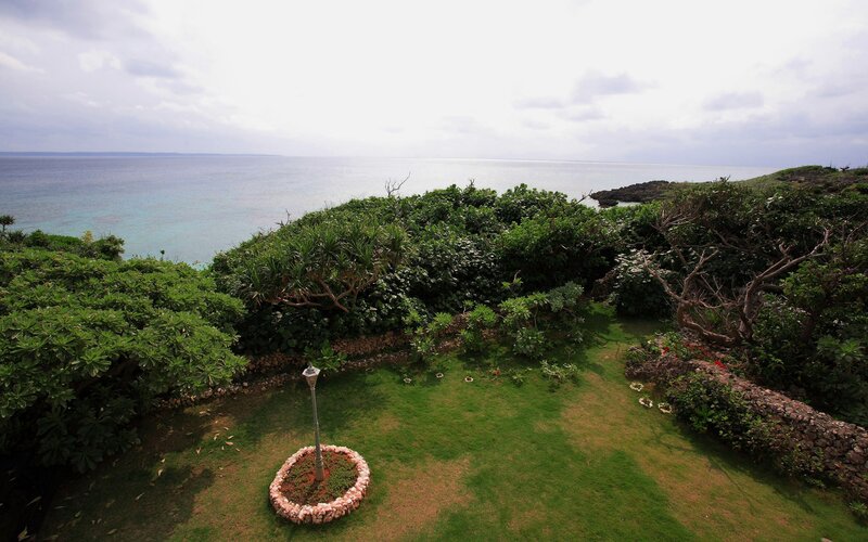 Garden overlooking the ocean