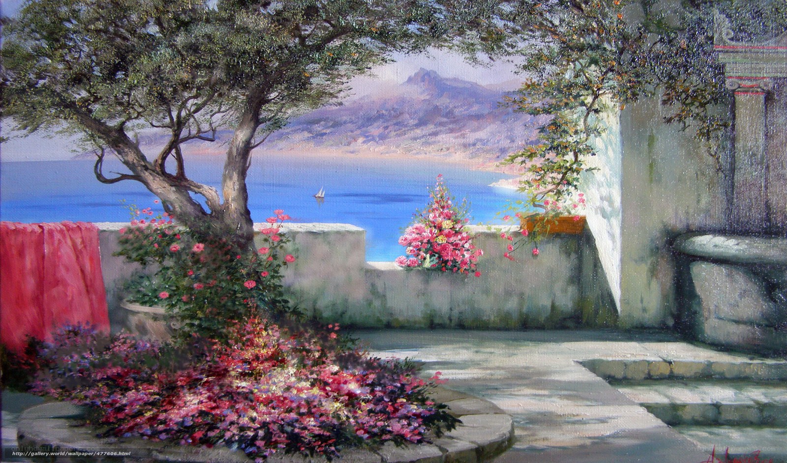 Garden overlooking the sea