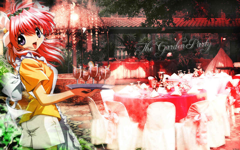 Garden party with anime girl