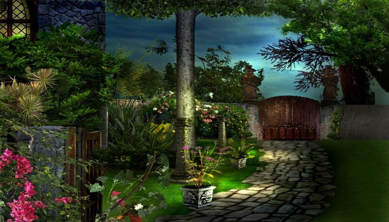 Garden Path at Night