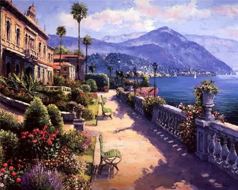 Garden Path Overlooking Lake
