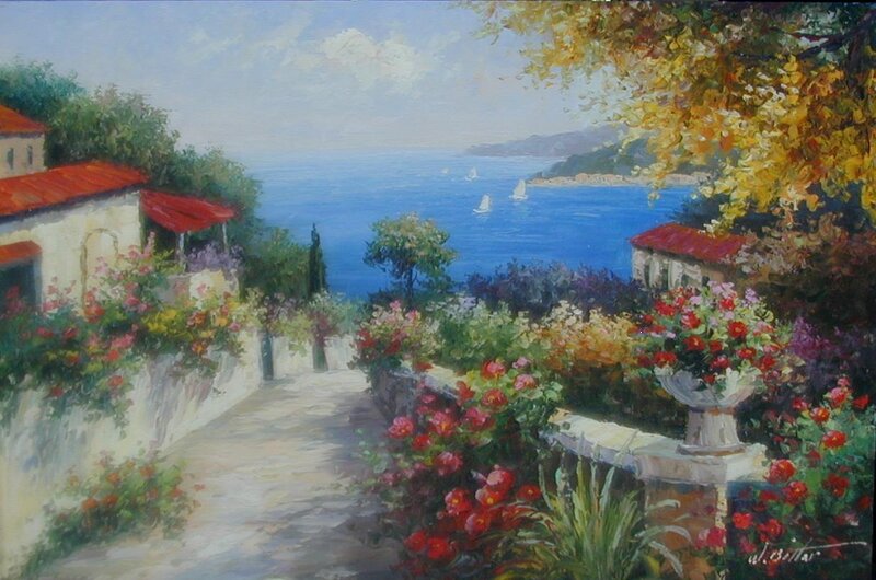 Garden path overlooking the sea