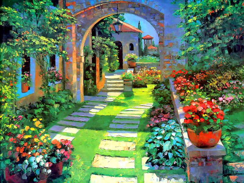 Garden Path Through Archway