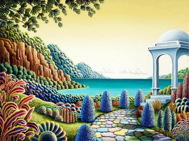 Garden Path to Gazebo — Blue