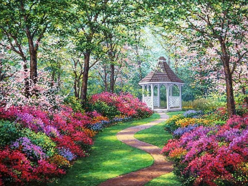 Garden path to gazebo