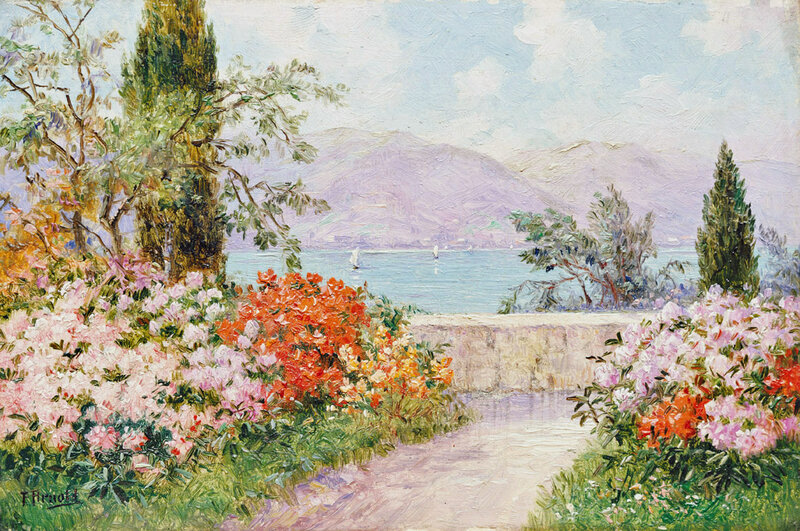 Garden Path to Lake — Pink