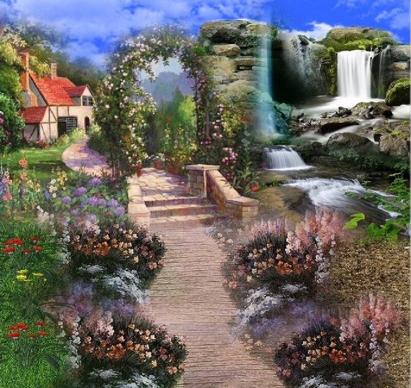 Garden Path to Waterfall