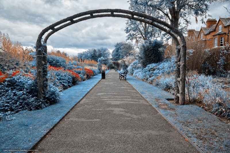 Garden Path with Arch — Blue