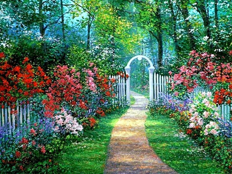 Garden Path with Arched Gate