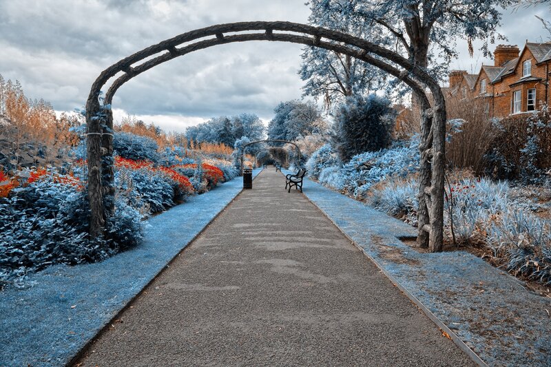 Garden Path with Arches — Blue