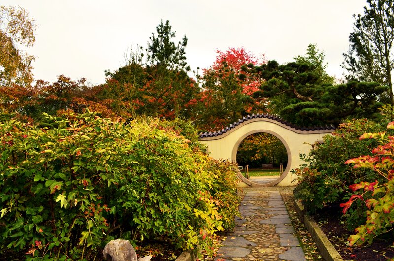 Garden Path with Archway — Green, Serene, Autumn
