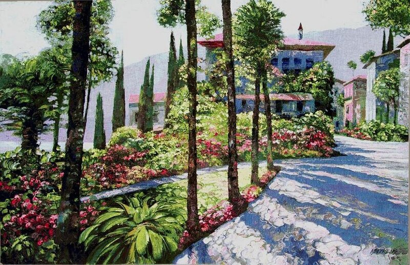 Garden Path with Buildings