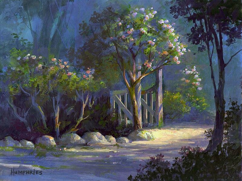 Garden Path with Gate — Blue