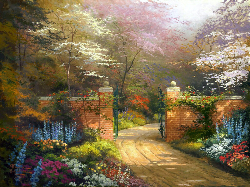 Garden Path with Gate — Green, Serene