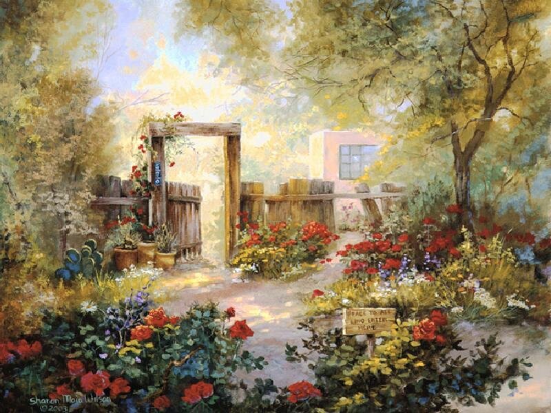 Garden Path with Gate — Green