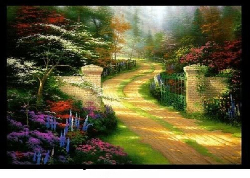 Garden path with gate