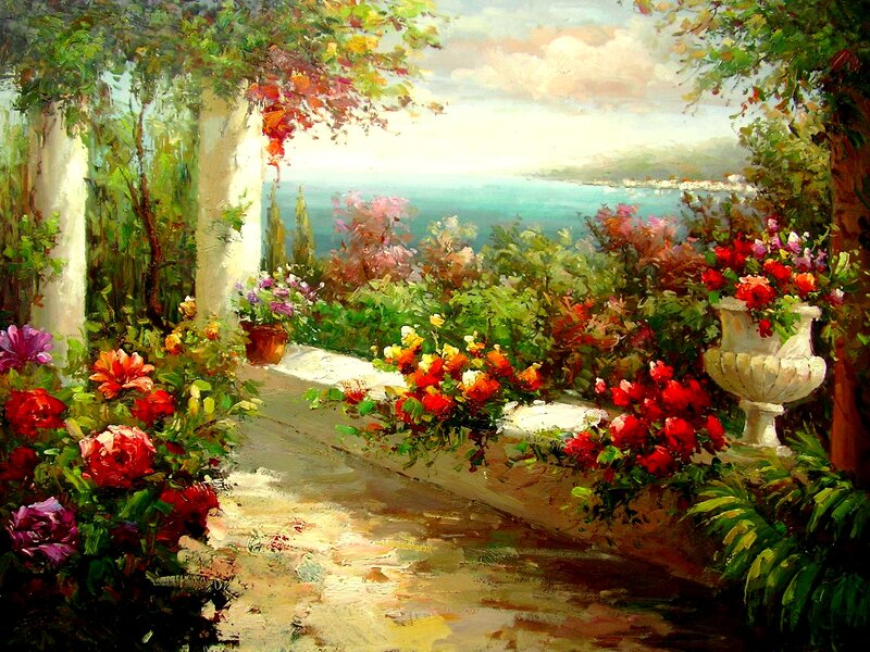 Garden Path with Sea View