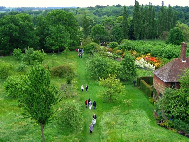 Garden path with visitors