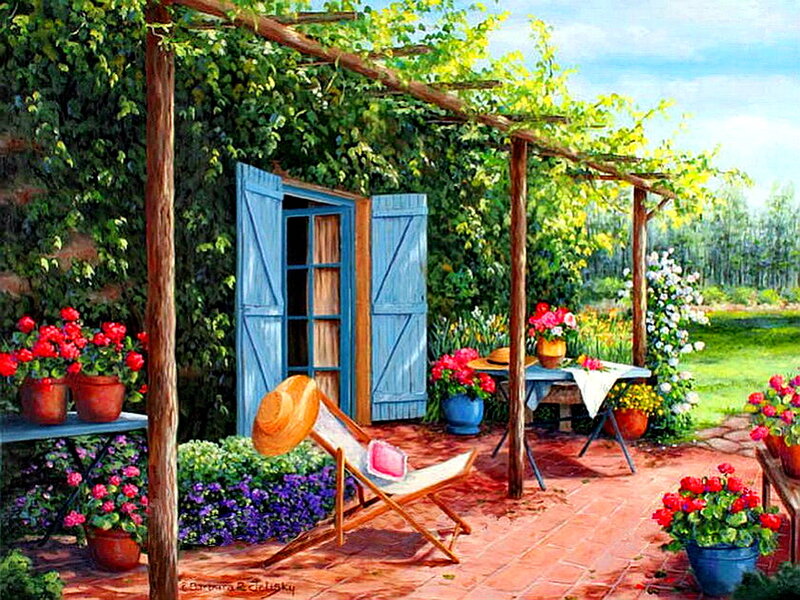 Garden Patio with Chair