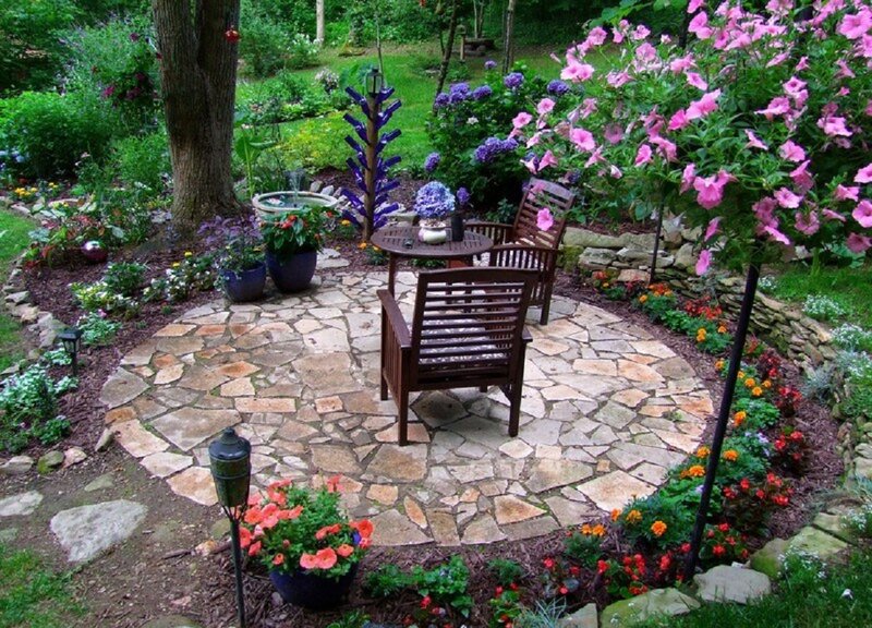 Garden Patio with Chairs — Green, Serene