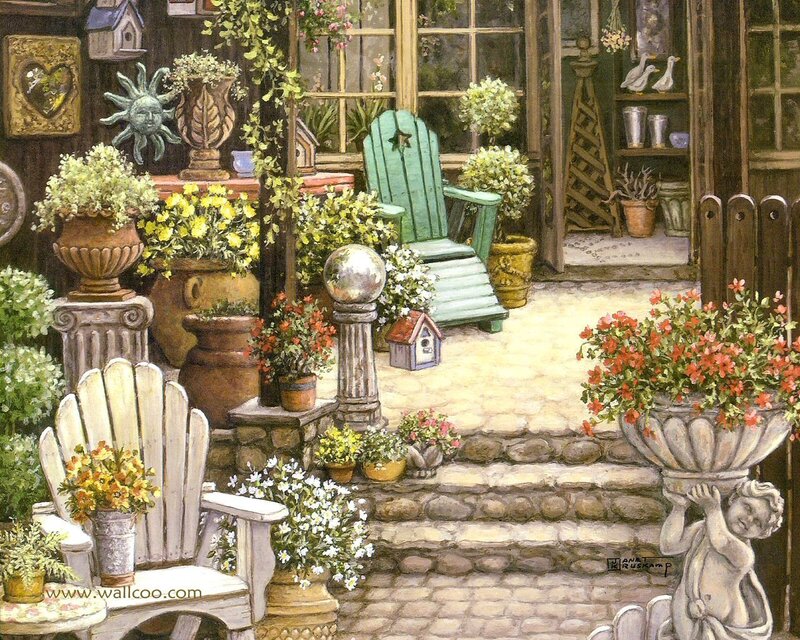 Garden Patio with Chairs