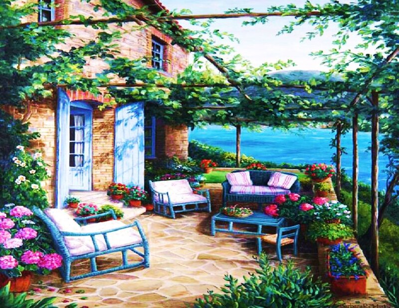 Garden Patio with Furniture
