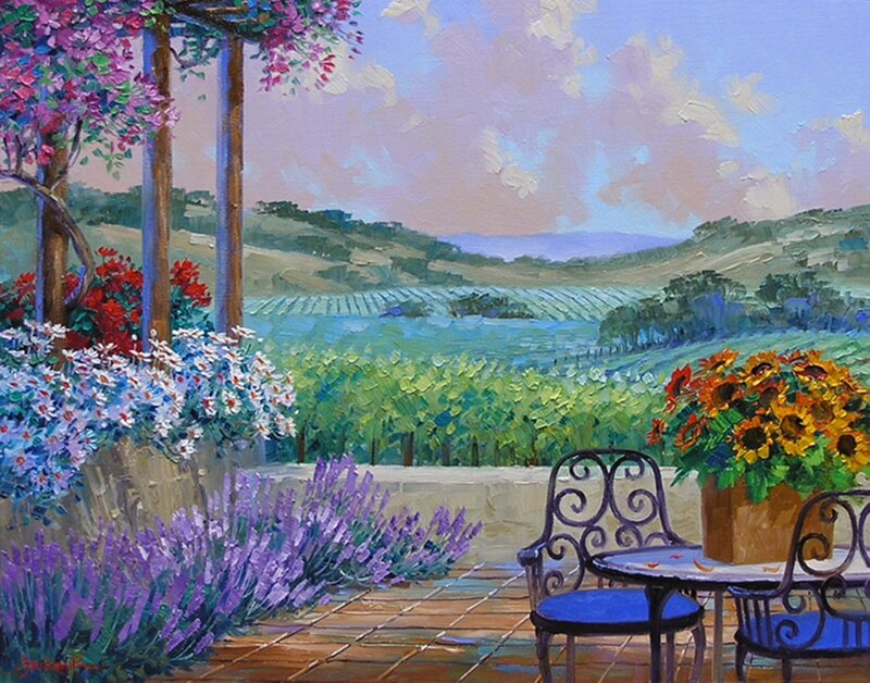Garden Patio with Table — Purple