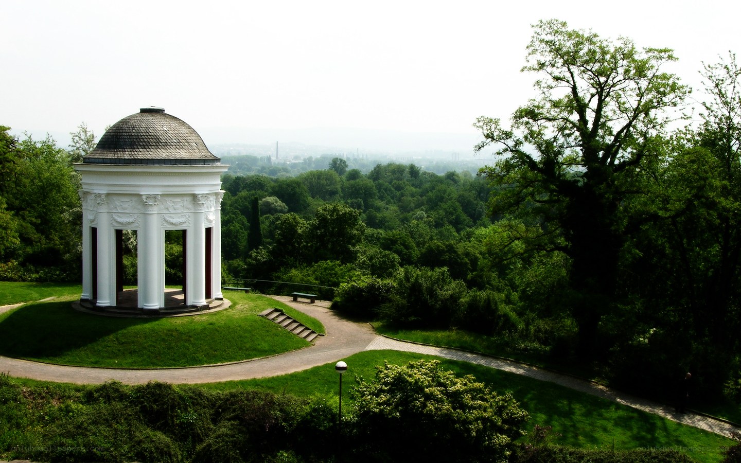Garden pavilion with city view