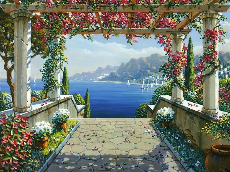 Garden Pergola with Sea View